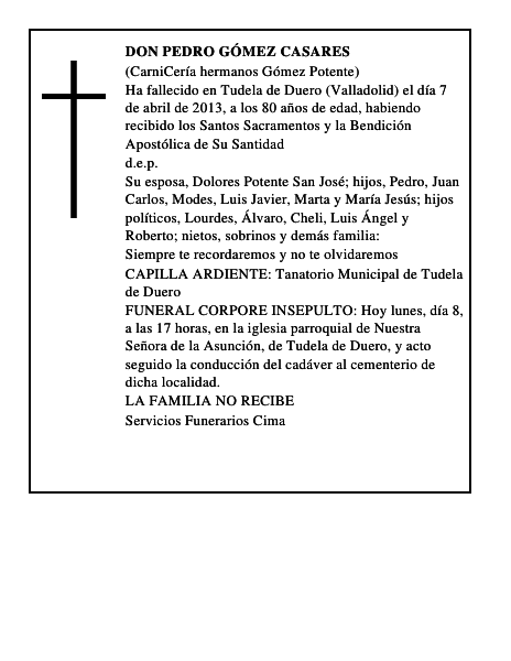 Don Pedro Gómez Casares