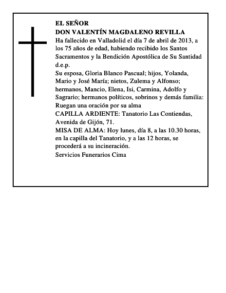 Don Valentín Magdaleno Revilla