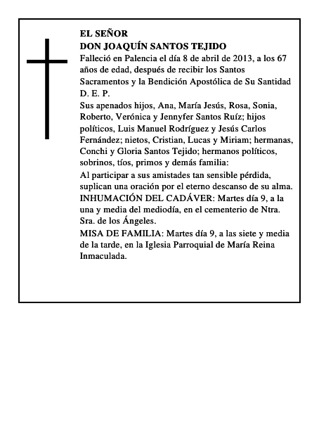 Don Joaquín Santos Tejido