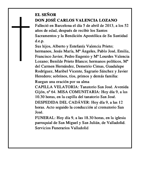 Don José Carlos Valencia Lozano