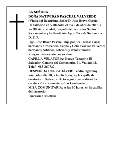 Doña Natividad Pascual Valverde