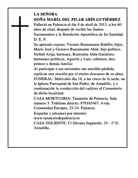 Doña María del Pilar Abín Gutiérrez