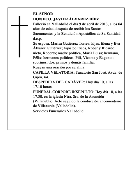 Don Fco. Javier Álvarez Díez