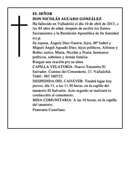 Don Nicolás Aguado González