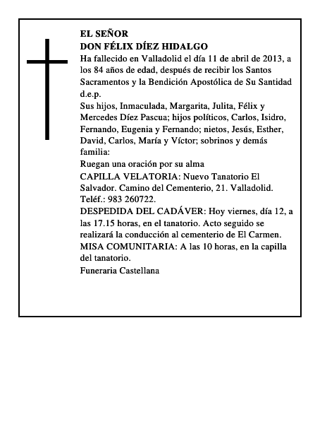 Don Félix Díez Hidalgo