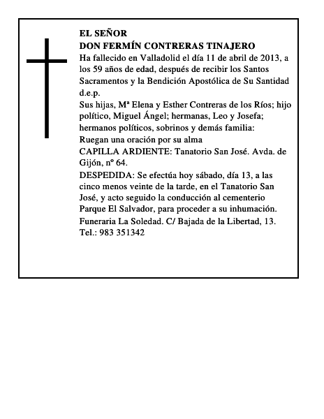 Don Fermín Contreras Tinajero