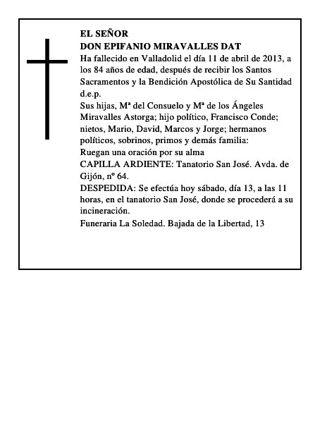 Don Epifanio Miravalles Dat