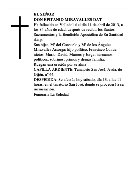 Don Epifanio Miravalles Dat