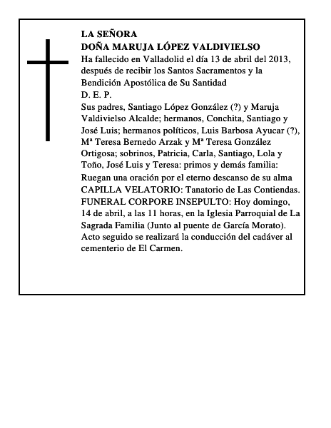 Doña Maruja López Valdivielso