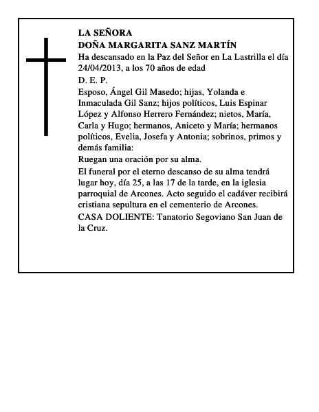 Doña Margarita Sanz Martín