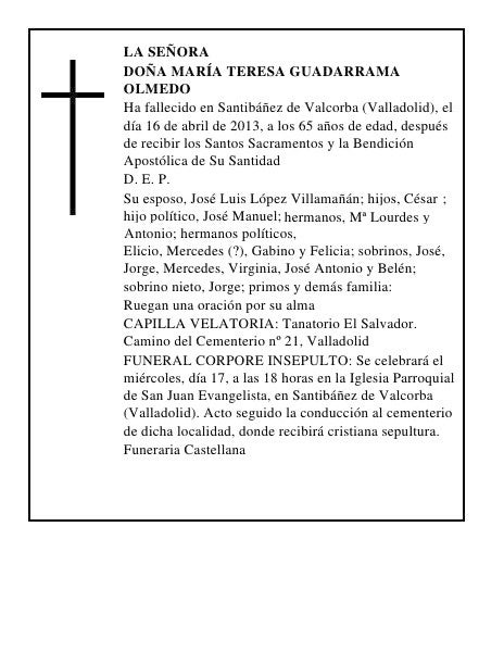 Doña María Teresa Guadarrama Olmedo