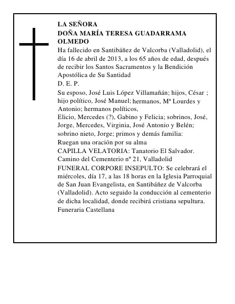 Doña María Teresa Guadarrama Olmedo
