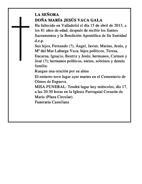 Doña María Jesús Vaca Gala