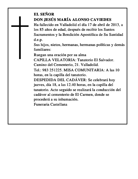Don Jesús María Alonso Caviedes