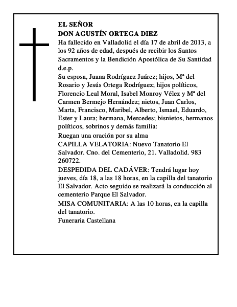 Don Agustín Ortega Diez