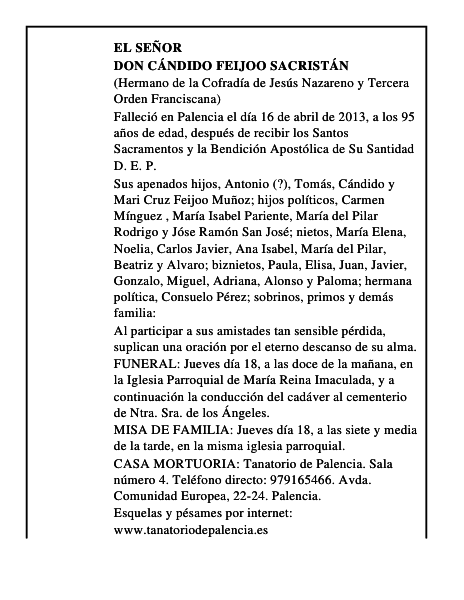 Don Cándido Feijoo Sacristán