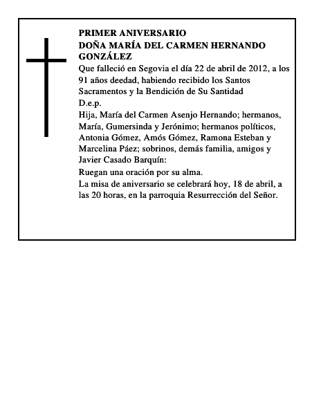 Doña María del Carmen Hernando González