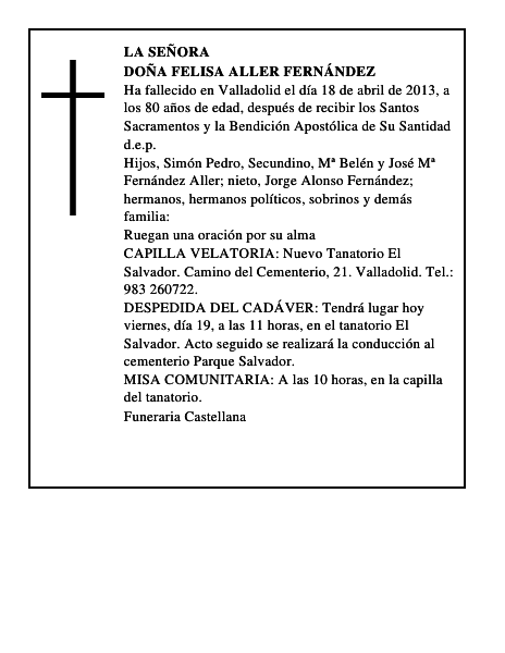 Doña Felisa Aller Fernández