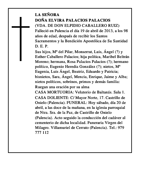 Doña Elvira Palacios Palacios