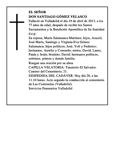 Don Santiago Gómez Velasco