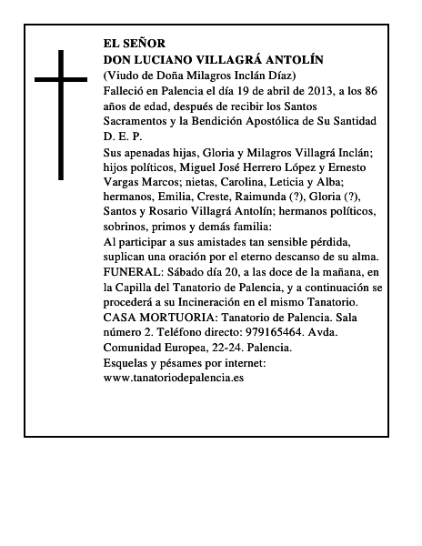 Don Luciano Villagrá Antolín