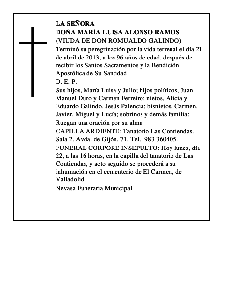 Doña María Luisa Alonso Ramos