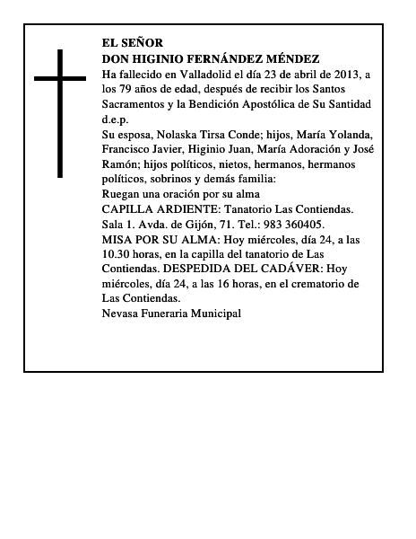 Don Higinio Fernández Méndez
