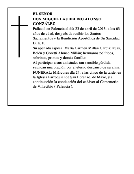 Don Miguel Laudelino Alonso González