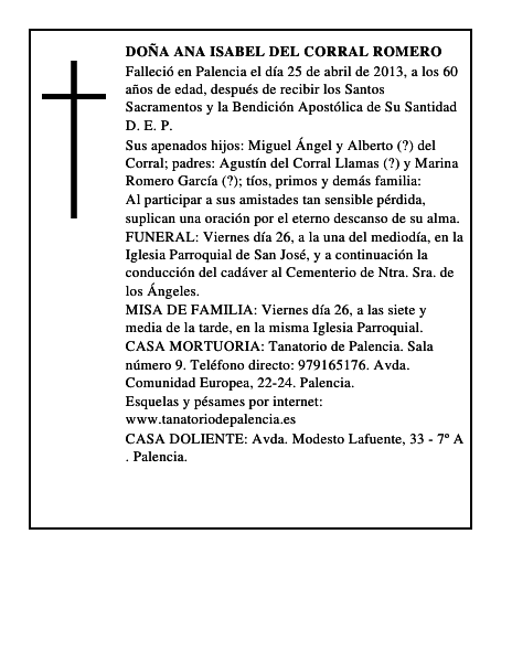 Doña Ana Isabel del Corral Romero