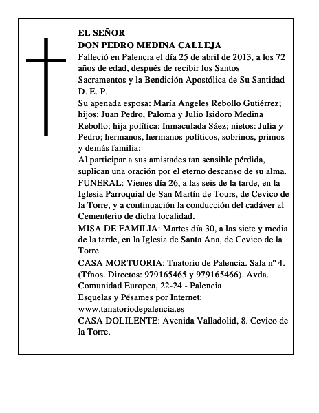 Don Pedro Medina Calleja