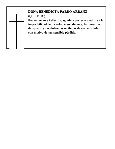Doña Benedicta Pardo Arranz