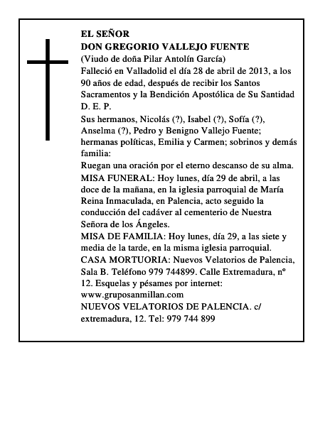 Don Gregorio Vallejo Fuente