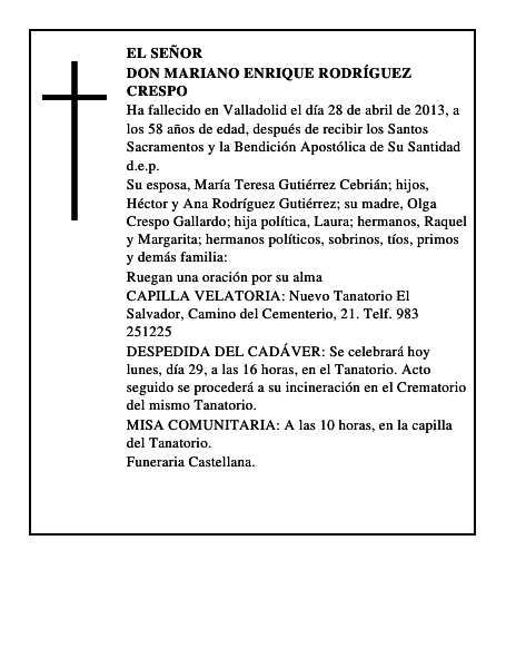 Don Mariano Enrique Rodríguez Crespo