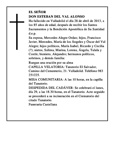 Don Esteban del Val Alonso