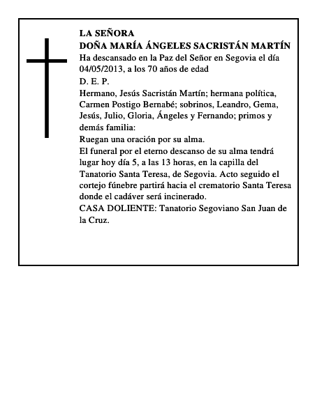 Doña María Ángeles Sacristán Martín