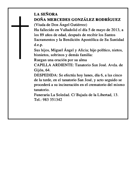 Doña Mercedes González Rodríguez