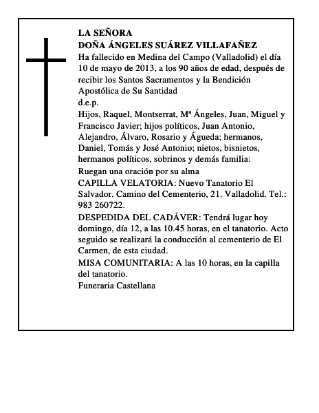 Doña Ángeles Suárez Villafañez