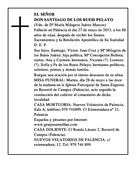 Don Santiago de los Bueis Pelayo