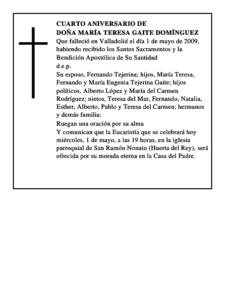 Doña María Teresa Gaite Domínguez