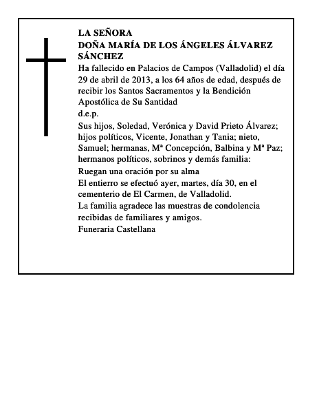 Doña María de los Ángeles Álvarez Sánchez