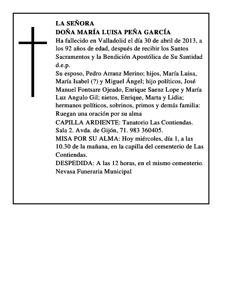 Doña María Luisa Peña García