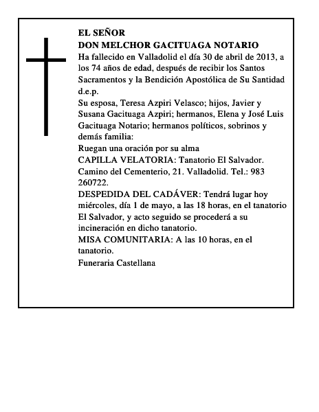 Don Melchor Gacituaga Notario