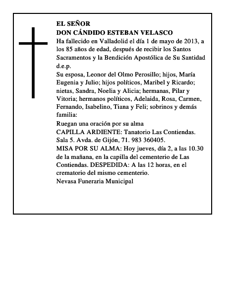 Don Cándido Esteban Velasco