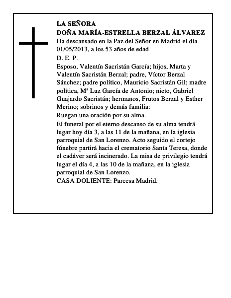 Doña María-Estrella Berzal Álvarez