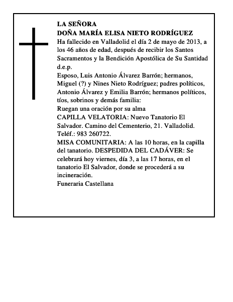 Doña María Elisa Nieto Rodríguez