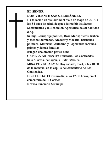 Don Vicente Sanz Fernández