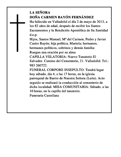 Doña Carmen Bayón Fernández