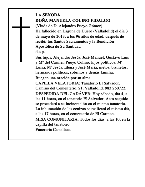 Doña Manuela Colino Fidalgo
