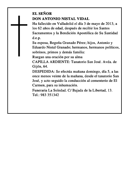 Don Antonio Nistal Vidal