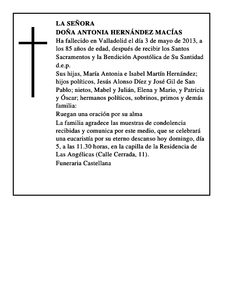 Doña Antonia Hernández Macías